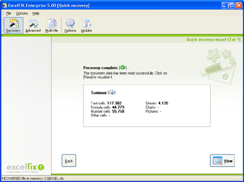 Screenshot of ExcelFIX Data Recovery